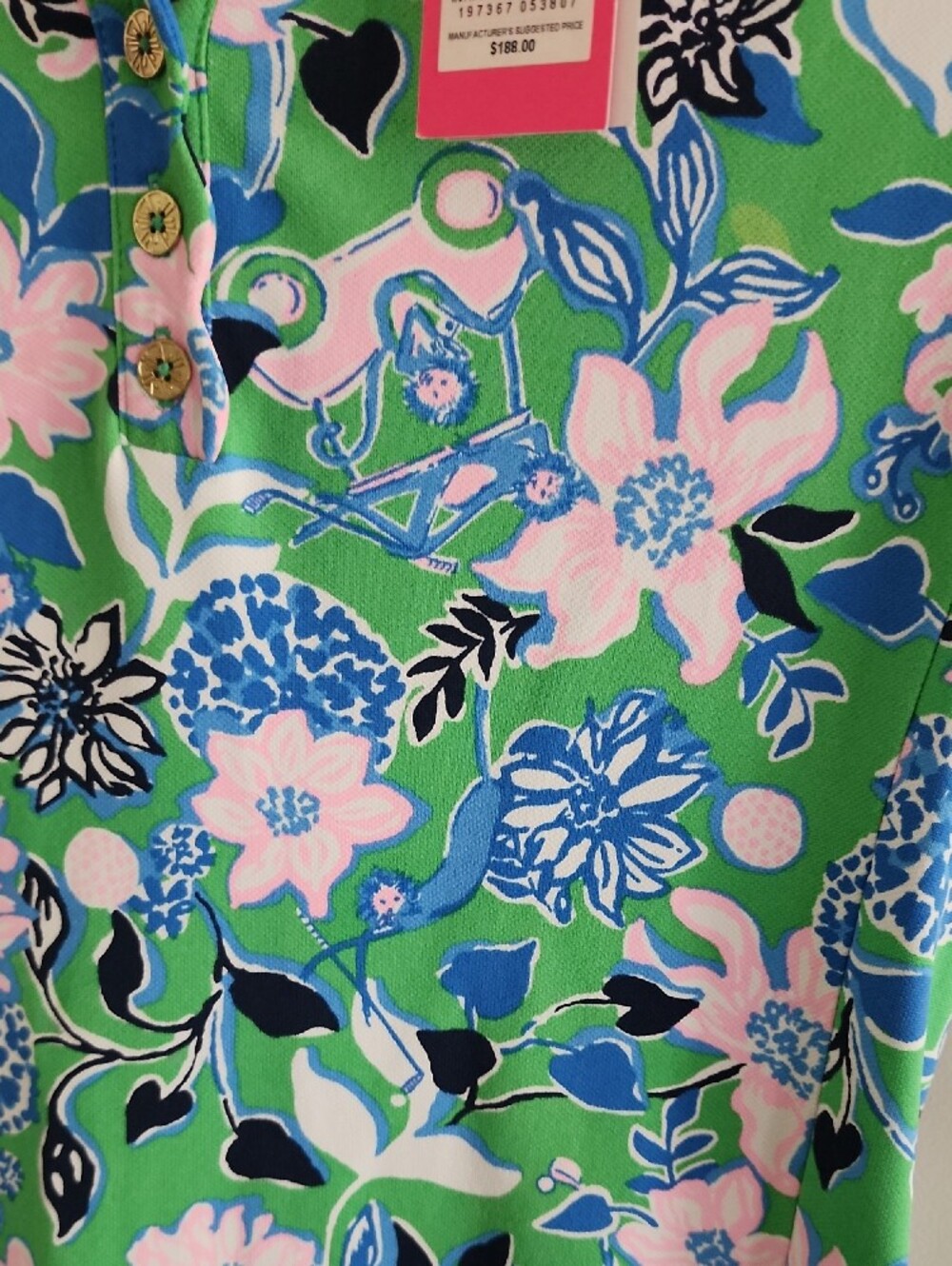 NWT Lilly Pulitzer Frida Scallop Polo Dress Medium Golf Till You Drop - Picture 4 of 4